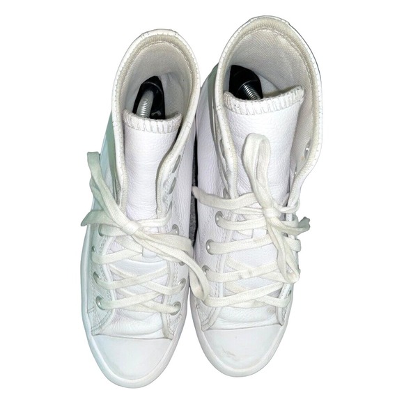 Converse High Top Sneakers Women Sz 6.5 Y2K LEATHER Platform Lug Chuck Taylor - Picture 7 of 11